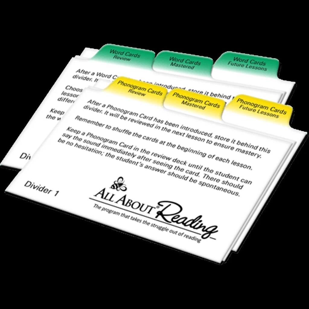 All about Reading Reading Divider cards
