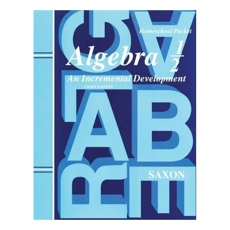 [bs026] Saxon Algebra 1/2 Homeschool Kit